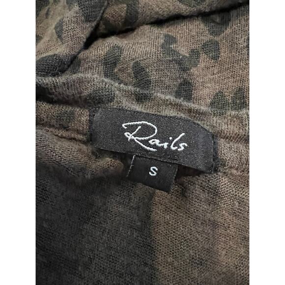 Rails Sami Tee Long Sleeve Top Olive Cheetah Animal Print S - Picture 6 of 8